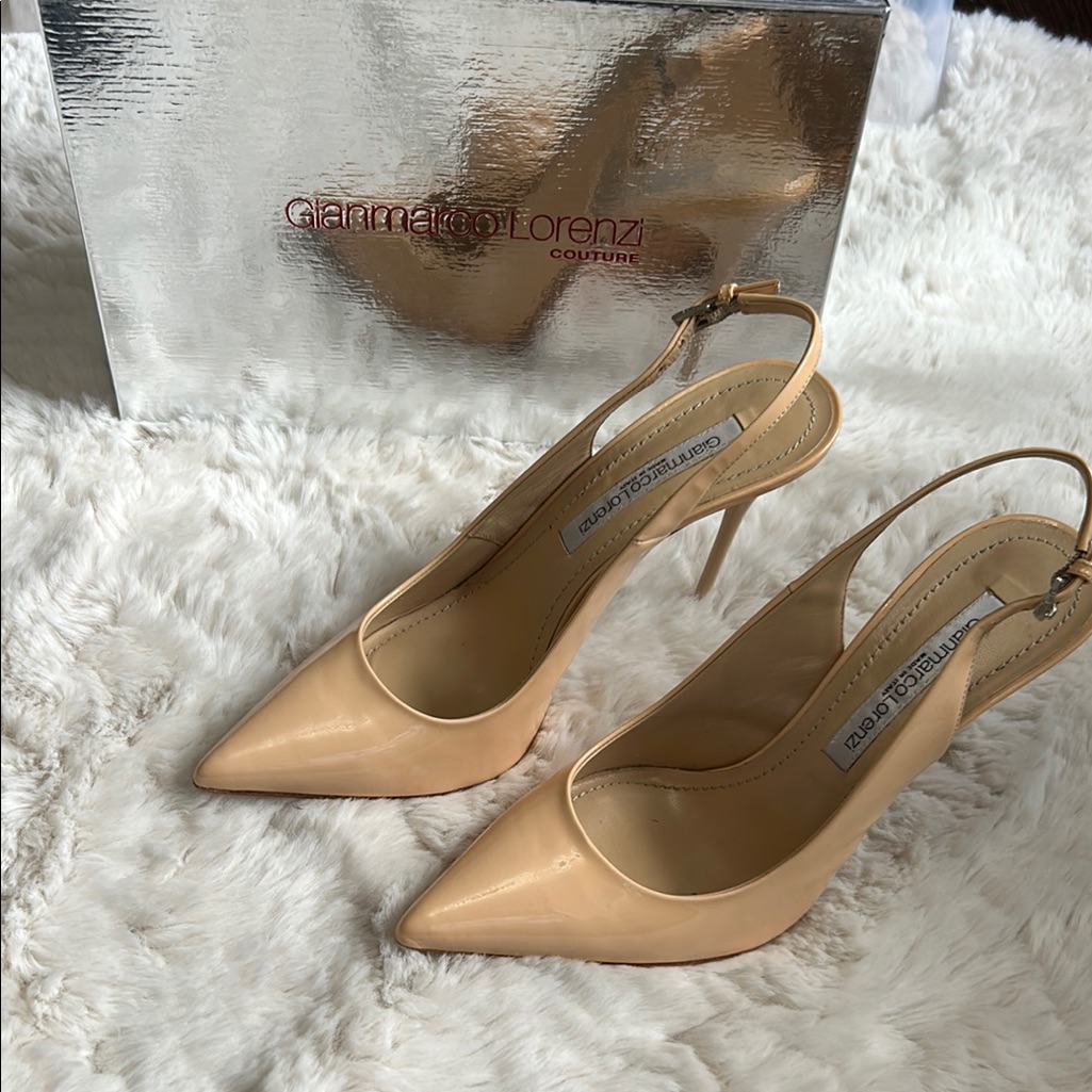 Gianmarco Lorenzi Women's Tan Slingback Heels
